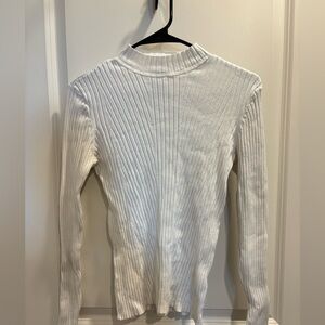 H&M Cream Ribbed Knit Top